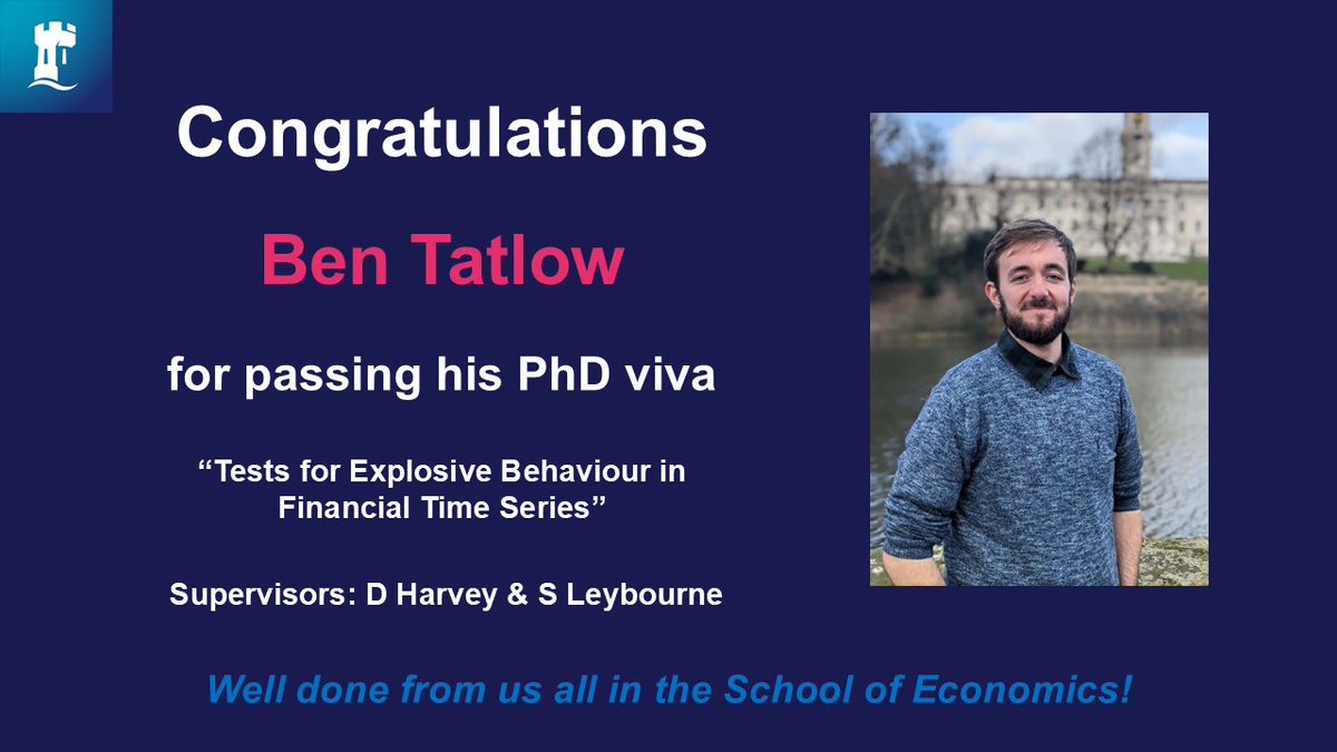 UoNEconomics (@uoneconomics) on Twitter photo Well done to Ben Tatlow for passing his PhD viva!
Congratulations from all of us in <a href="/UoNEconomics/">UoNEconomics</a> 🍾 Well done to Ben Tatlow for passing his PhD viva!
Congratulations from all of us in <a href="/UoNEconomics/">UoNEconomics</a> 🍾