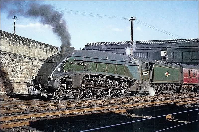 adipullenLNER's tweet image. Ex LNER class A4 4-6-2 No. 60004 &apos;William Whitelaw&apos; is seen preparing to leave the northern end of Perth station for Aberdeen circa 1963. Was first seen in 1937as No. 4462 and named &apos;Great Snipe&apos; but was soon renamed to &apos;William Whitelaw&apos; in July 1941. 
📸 P J Hughes Colour-Rail
