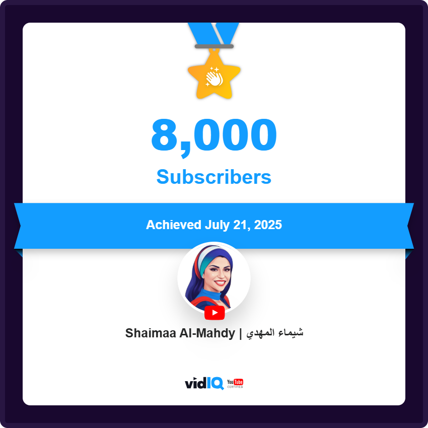 Shaimaa_Almahdy's tweet photo. 🎉 ٨٠٠٠ مشترك!
رحلة بدأت لوحدي... وكملتوها معايا ❤️
شكراً لكل دعم وتعليق وكلمة حلوة فرقت معايا بجد 💌
أنا مؤمنة إن النجاح مش بالأرقام، لكن بالناس اللي وراها 🙏
 إيه الفيديو اللي نفسك تشوفيه الفترة الجاية؟

🔗 https://t.co/FF9Ggt4ia0

#عيلة_شيماء_المهدي #8000مشترك#يوتيوب https://t.co/1oygWfOutq