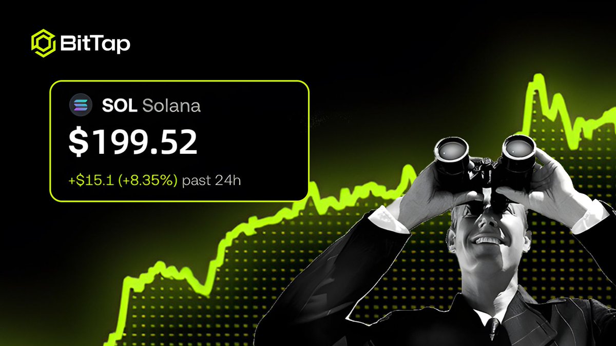 Solana breaks above $199!
Up +8.35% (+$15.1) in the past 24 hours — is the bull market back?
#SOL #Solana #Crypto