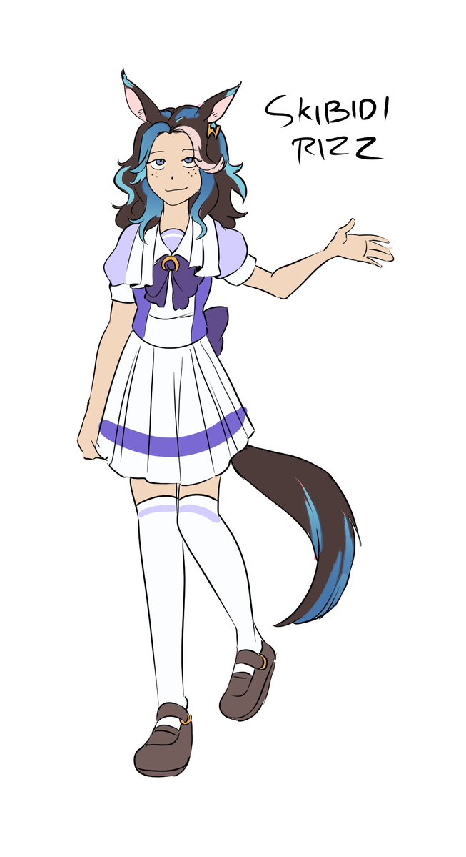 Ananatze's tweet image. Very bad concept of if Skibidi Rizz Uma
Also congrats on it for winning a race &lt;3