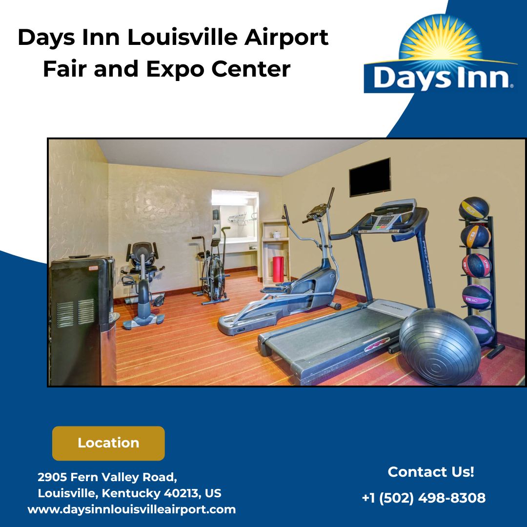 DaysLouisville's tweet photo. ✨ Your stay just got healthier!
Enjoy clean, modern fitness facilities at Days Inn Louisville Airport Fair and Expo Center – perfect for keeping up your routine while traveling.
🌐 https://t.co/toz88eehEg
#DaysInn #LouisvilleAirportHotel #TravelFitness #StayHealthy https://t.co/5TGytVvKVy