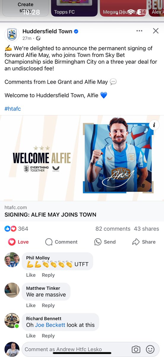 Andrew HTFC Lesko (@leskoandrew) on Twitter photo Welcome to our latest new signing Alfie May, <a href="/KevinNagleMLS/">Kevin Nagle</a> Next time I’m wearing my hat il take it off to ya, some great business done throughout the transfer window, bring it on 😉💪👊🔵⚪️🔵⚪️⚽️ UTT LGBA <a href="/htafc/">Huddersfield Town</a> Welcome to our latest new signing Alfie May, <a href="/KevinNagleMLS/">Kevin Nagle</a> Next time I’m wearing my hat il take it off to ya, some great business done throughout the transfer window, bring it on 😉💪👊🔵⚪️🔵⚪️⚽️ UTT LGBA <a href="/htafc/">Huddersfield Town</a>