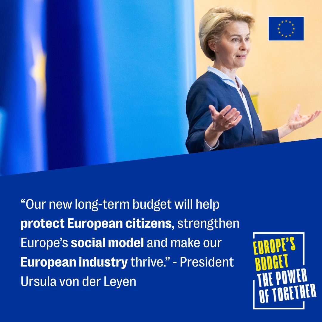 “In a time of geopolitical instability, the EU budget will allow Europe to shape its own destiny. A budget that supports peace and prosperity and promotes our values is the best tool we can have.” – President Von der Leyen

🔗 Read more on our website: europa.eu/!TWYkMj