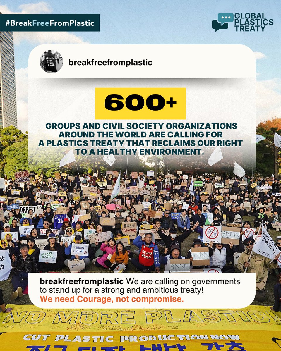 🌍✊ 600 civil society organizations from around the world have signed the “Manifesto for a Future Free from Plastic Pollution,” an urgent call for government leaders to champion people’s rights to a healthy environment as they gather in Geneva, Switzerland for INC 5.2