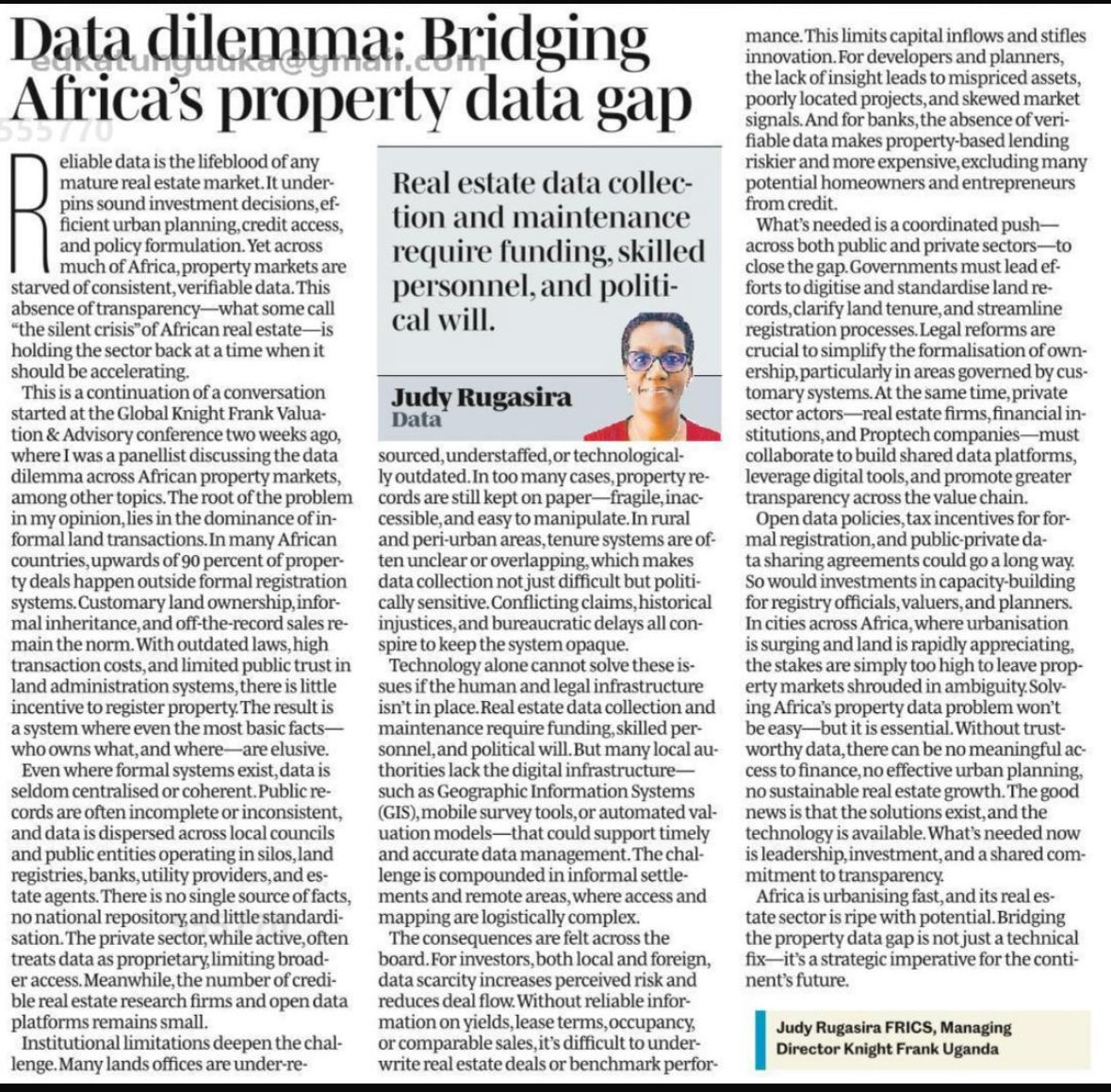 jrkyanda's tweet image. Following the recent conversation on The Data Dilemma in Africa’s Property Markets, I shared an article that explores this issue in greater depth. I’d love to hear your thoughts!