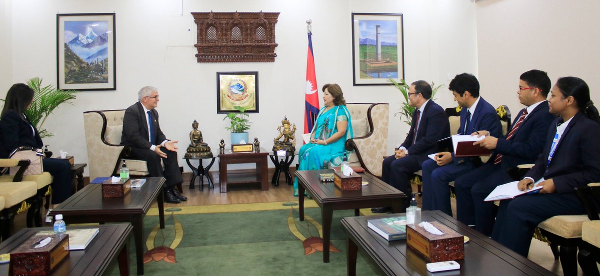 Ambassador of the State of Israel to Nepal, H.E. Mr. Shmulik Arie Bass, paid a call on Hon. Dr. Arzu Rana Deuba, Minister for Foreign Affairs at the latter’s office today. 

On the occassion, matters relating to friendly bilateral ties so happily subsisting between Nepal and