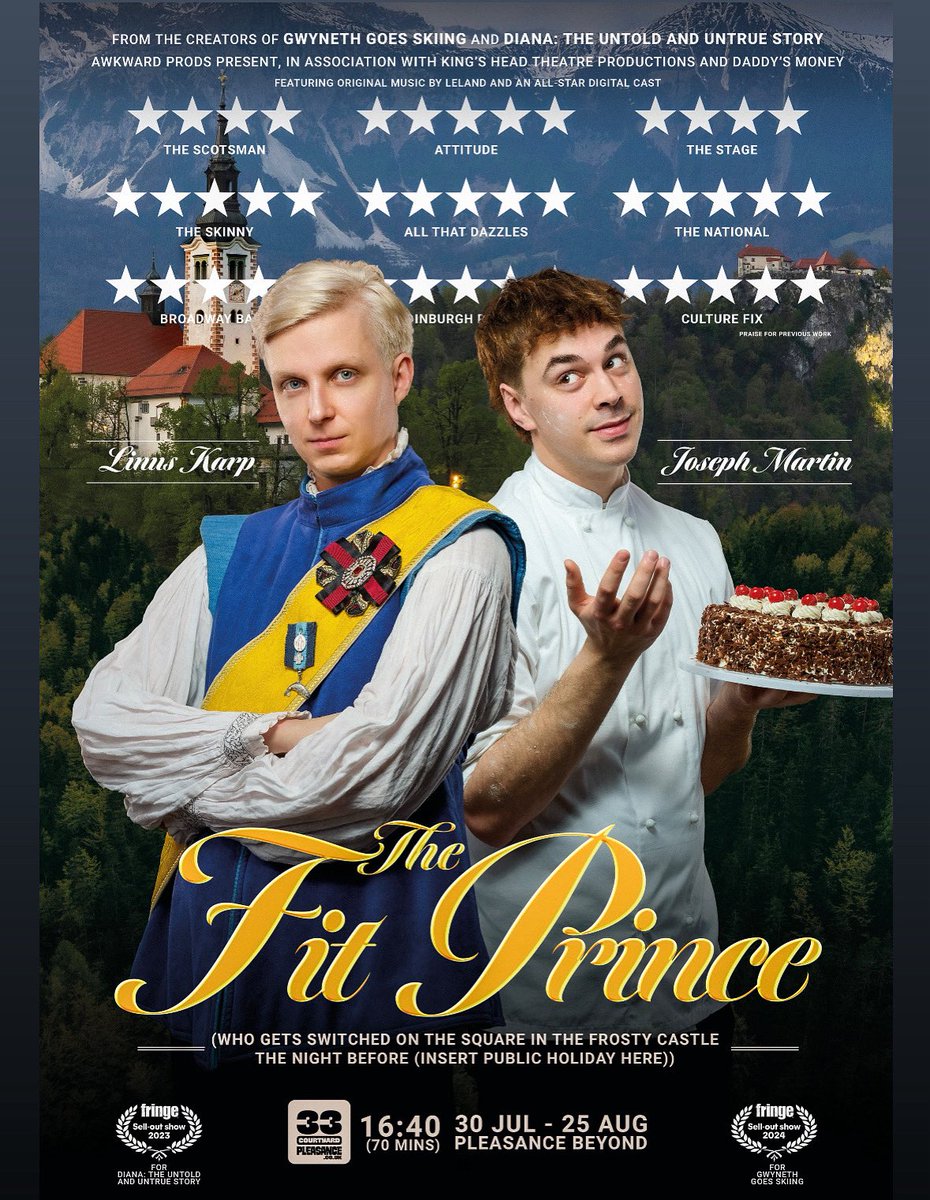 AwkwardProds's tweet image. 👑@jeremy_mcclain is the Prince of NYC in #FitPrince
An acclaimed creative, known for his role of Cubby Abundance in Pose, Jeremy left his illustrious US career to move to Edinburgh. "I needed to be where @awkwardprods perform the most" we assume Jeremy said.
30 July-25 Aug