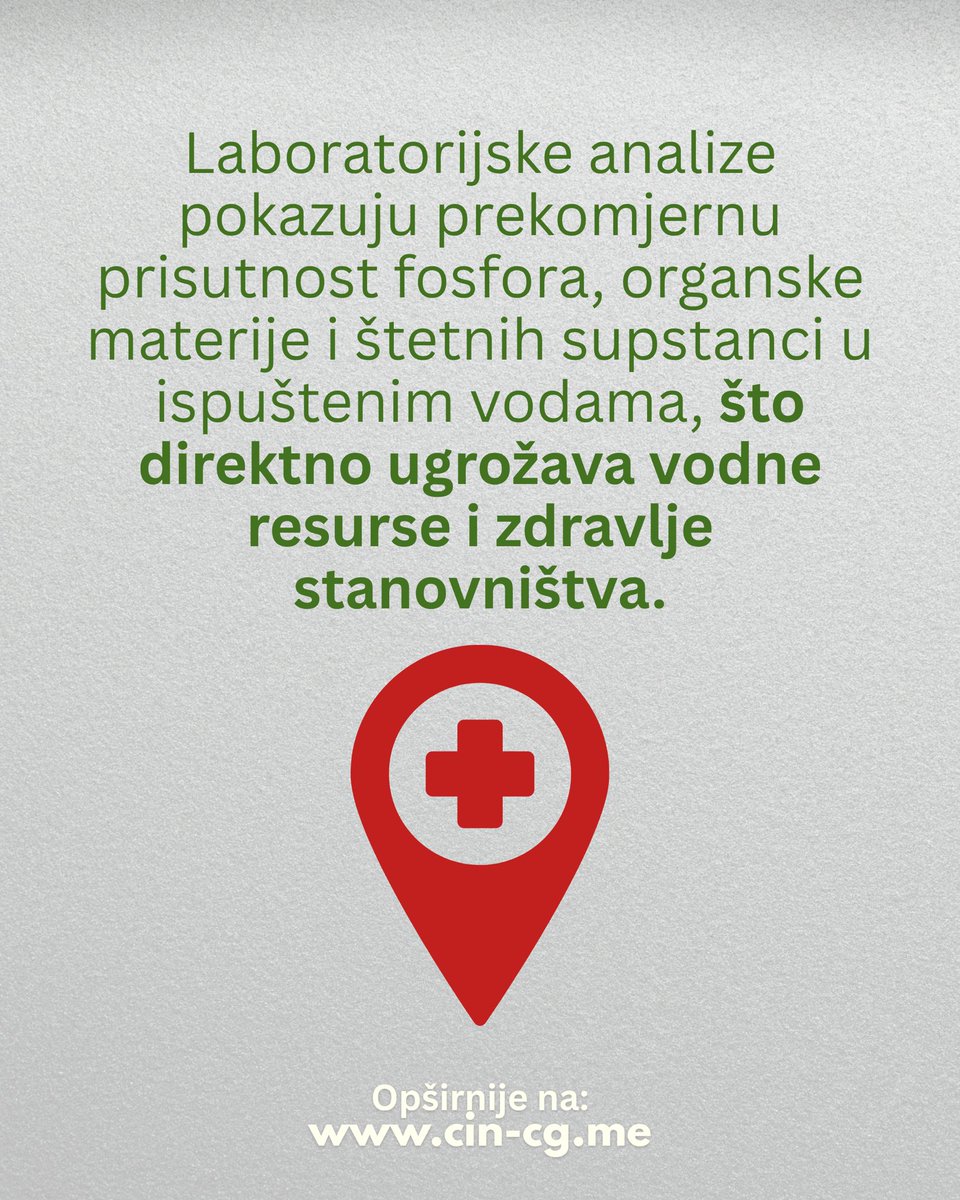 Nema plana za zbrinavanje mulja, koji se i dalje uglavnom ispušta u rijeke, jezera, livade i more

✏️Tijana LEKIĆ/Predrag NIKOLIĆ

🔗cin-cg.me/obaveza-iz-pog…