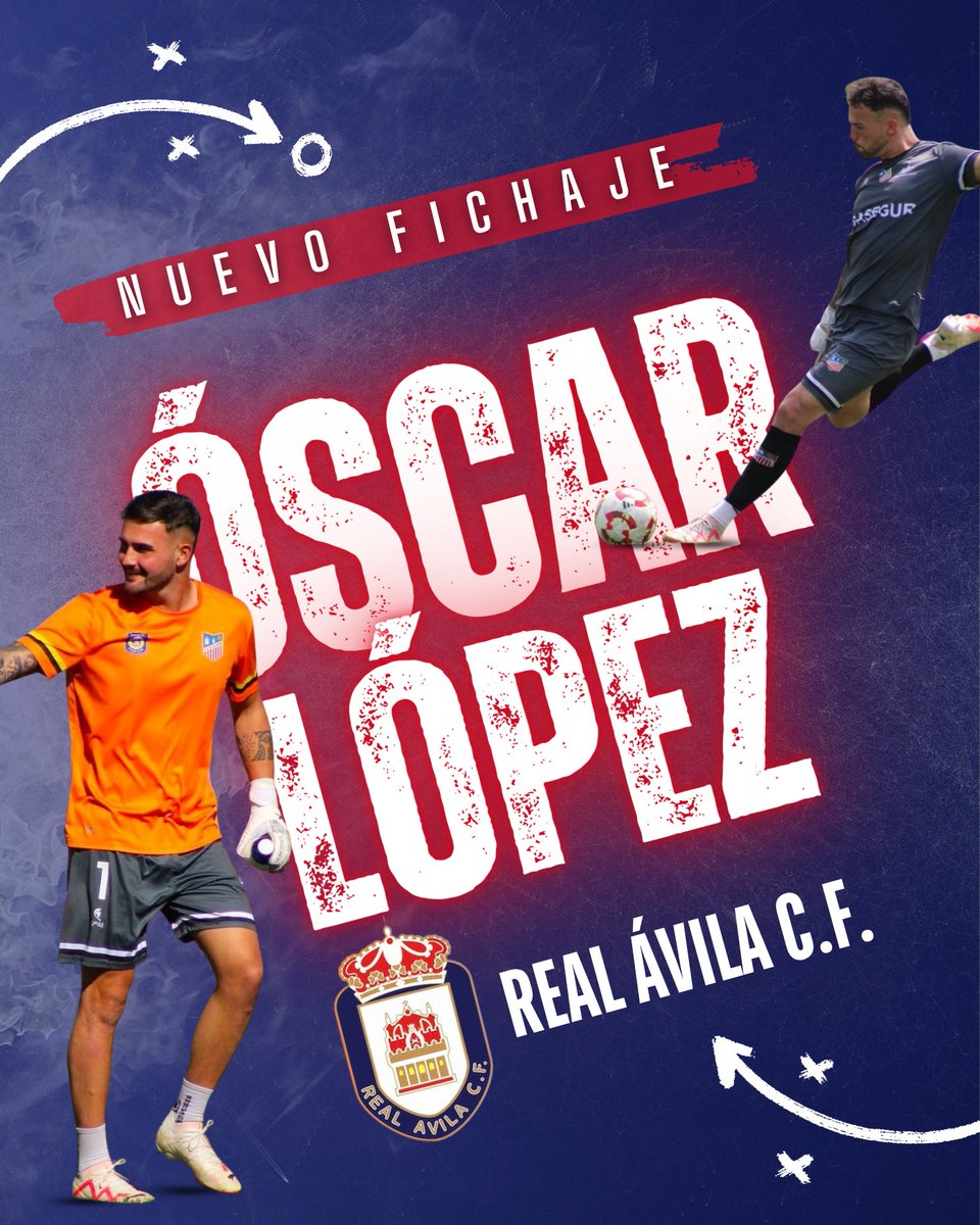❤️¡NUEVO FICHAJE ENCARNADO!💙

🧤 El Real Ávila CF incorpora al portero Óscar López para reforzar la portería de cara a la temporada 2025/26.

🔴 Procedente del CDA Navalcarnero, Óscar destaca por su seguridad bajo palos, liderazgo y gran capacidad de reacción. Un guardián fiable