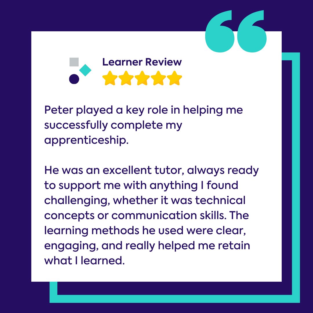 6SenseTraining's tweet image. 2 new 5-star reviews, and both mentioned one of our brilliant assessors, Peter!
We’re proud to have Peter representing us - putting learners first, every step of the way.
Thanks Peter! (And big thank you to the learners who took the time to leave feedback 💬)  

#apprenticeship