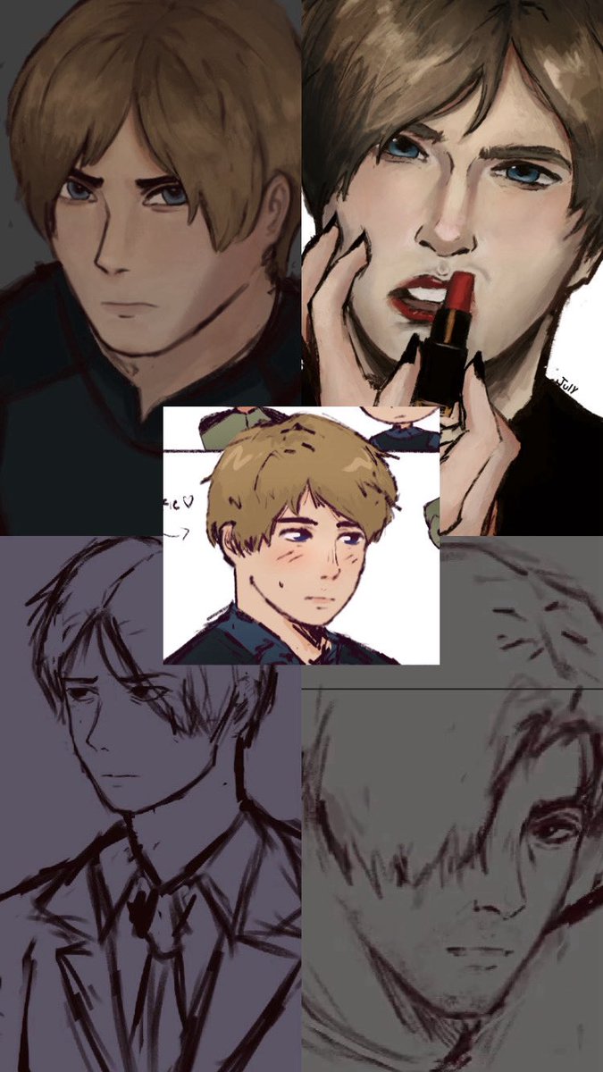 julyeatsnoodles's tweet image. Hello, someone please teach me how to draw well, you don't deserve this, Leon Kennedy💔💔💔💔