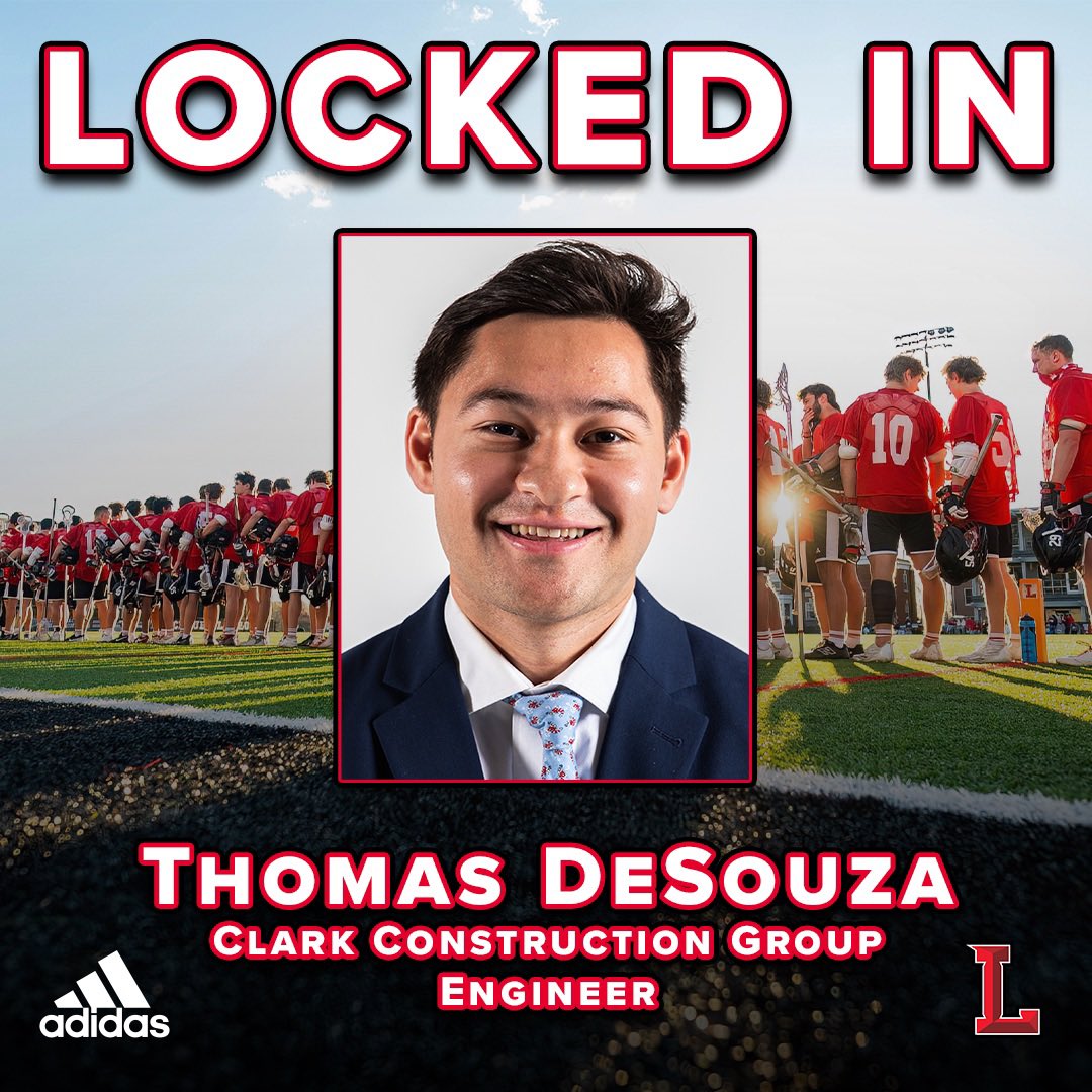LynchburgMLAX's tweet image. Lynchburg Men’s Lacrosse:
Proud to announce that Thomas DeSouza ‘25 has been hired by the Clark Construction Group as a Project Engineer.
Thomas was a Business Admin Major with a Minor in Finance!!! Thomas will be working in Alexandria, Va.
It’s a Great Day to be a Hornet!!!