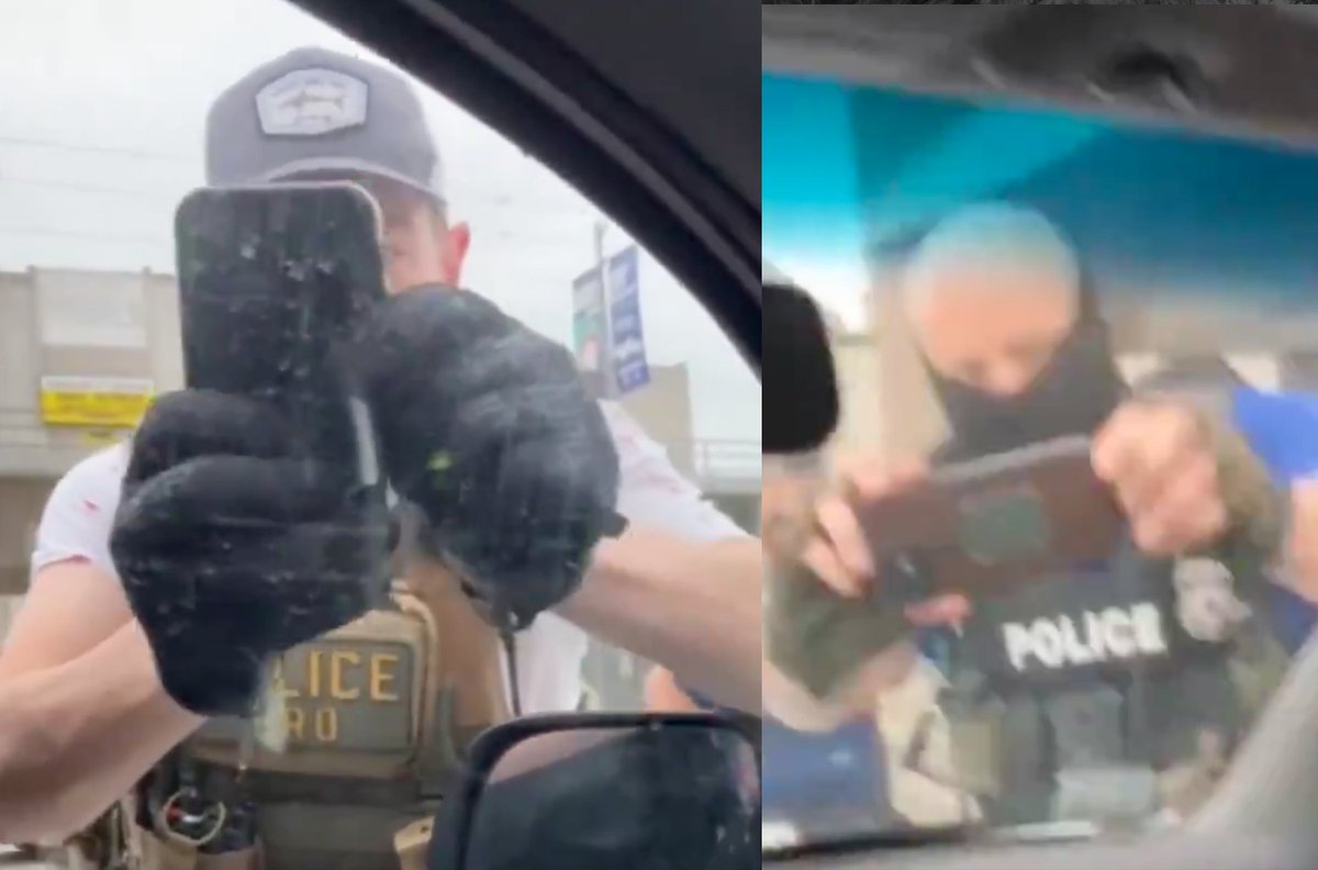 Agents de la agència d'immigració (ICE) dels EUA fent servir la nova app de reconeixement facial per identificar localitzar aquelles que poden ser deportades.
Si penses q no t'afecta, perquè et queda lluny o no ets migrant, imagina que busquen gent d'esquerres, o que han opinat +