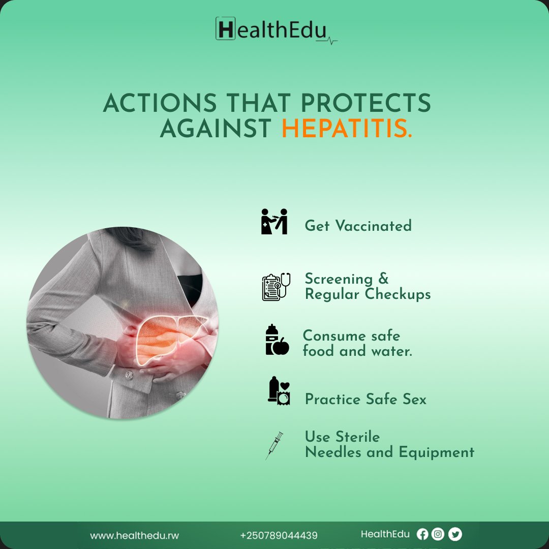 Protect yourself from hepatitis—get vaccinated, stay safe, and stay informed.
Visit healthedu.rw to learn more.
#HepatitisAwareness #HealthEdu #CPDCredits