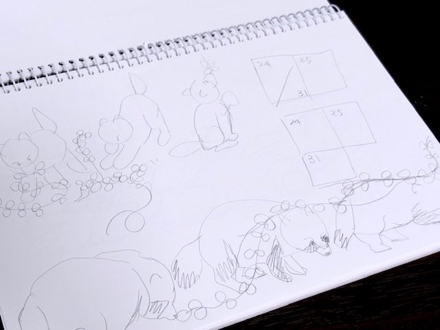 tama_712's tweet image. カレンダー　スル　ガンバル
オオカミ　タヌキ　ラフ