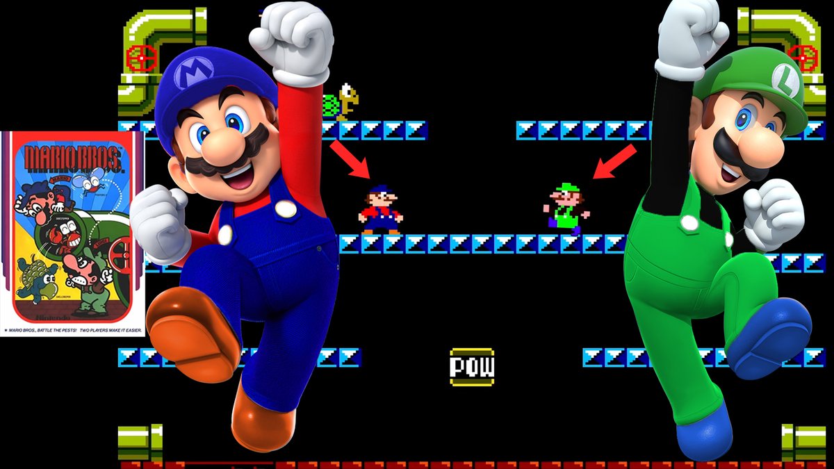pureMetatron's tweet image. What Mario and Luigi's color palette would have looked like if they stuck to the original 1983 outfits from Mario Bros.
Do you prefer the original or the later colors?