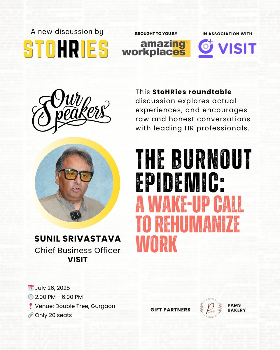 hr_amazing's tweet photo. We’re delighted to welcome Sunil Srivastava to upcoming StoHRies Roundtable on The Burnout Epidemic: A Wake Up Call to Rehumanize Work.

Register: https://t.co/PpmQOFSNwa

#StoHRies #Burnout #TotalRewards #Stress #AmazingWorkplaces #HRLeadership #BurnoutEpidemic #RehumanizeWork https://t.co/sJr5eoQecB