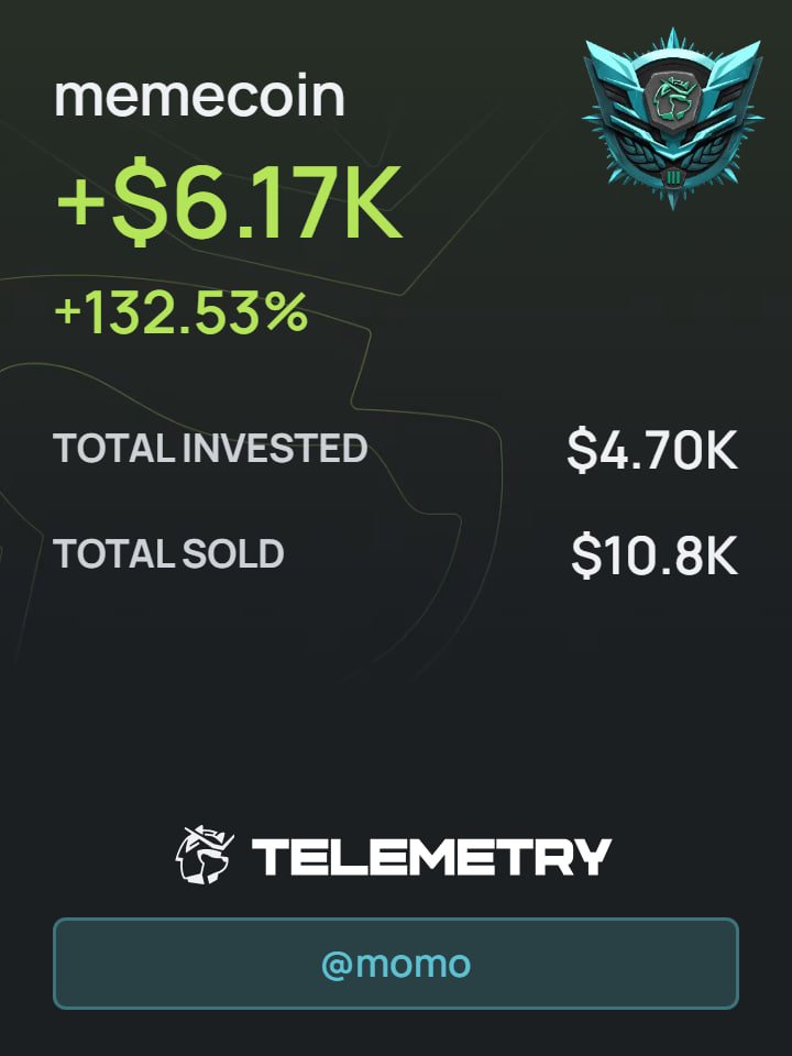 I wish I could hold for more than 2 hours. Still good profit with Telemetry <a href="/bonkbot_io/">BONKbot</a> 

Use my link for 10% cashback: app.telemetry.io/@momo