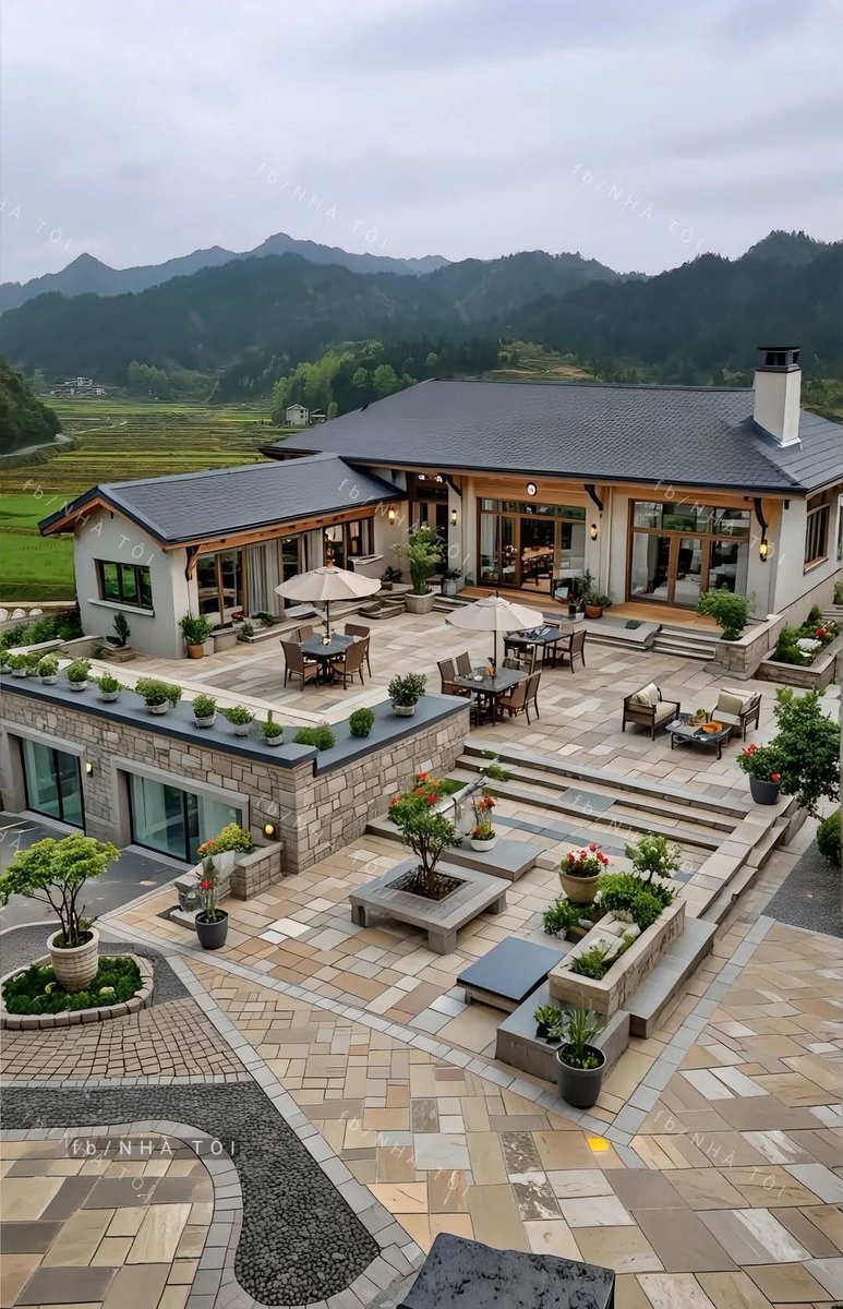 ArchInkdem's tweet image. This villa blends modernity with nature so effortlessly, if you could wake up anywhere in the world today, would you choose a view like this?