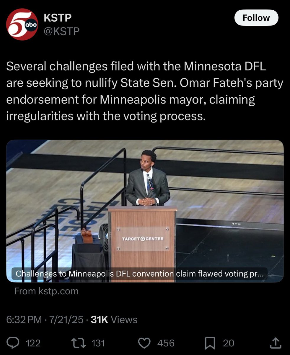 Highway_30's tweet image. Irregularities with the voting process? You’ve got to be kidding me. The brazenness of these people is almost unbelievable. I thought voting irregularities were always a conspiracy theory? Omar Fateh is a communist, but so are the people at KSTP. I’m in the Belly of the Beast…