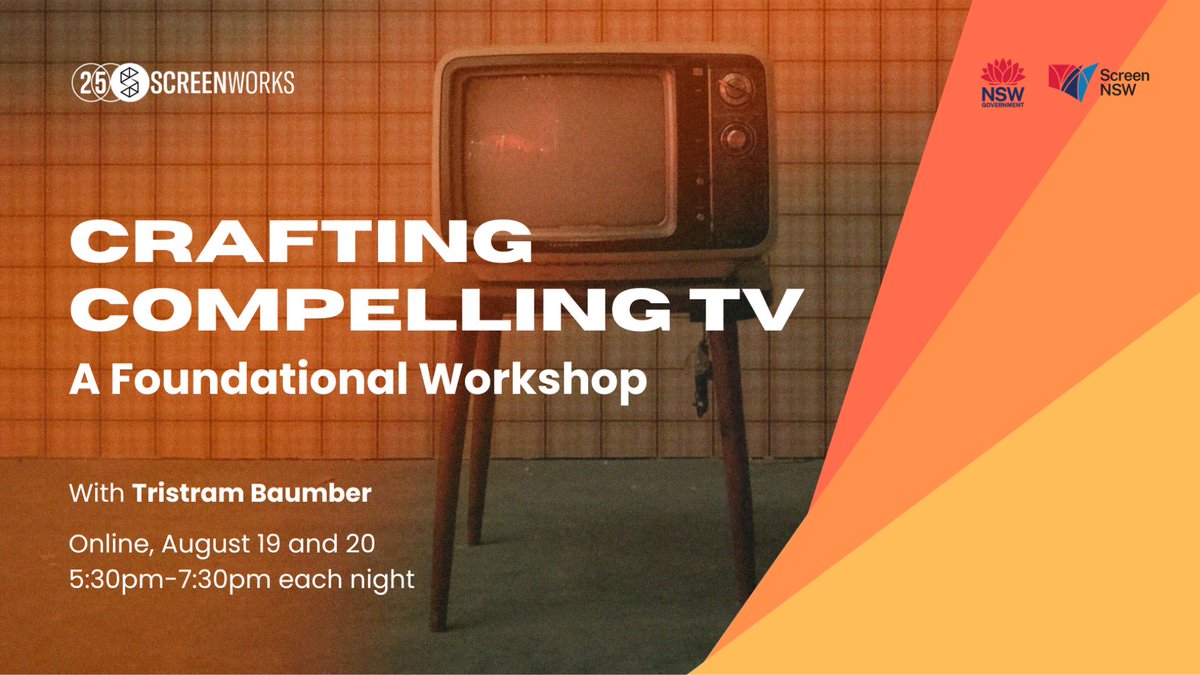 Crafting Compelling TV: A Foundational Workshop led by screenwriter, director and producer Tristram Baumber supports emerging writers in developing strong television concepts that captivate audiences and keep them coming back.  Sign up here  screenworks.glueup.com/event/crafting…