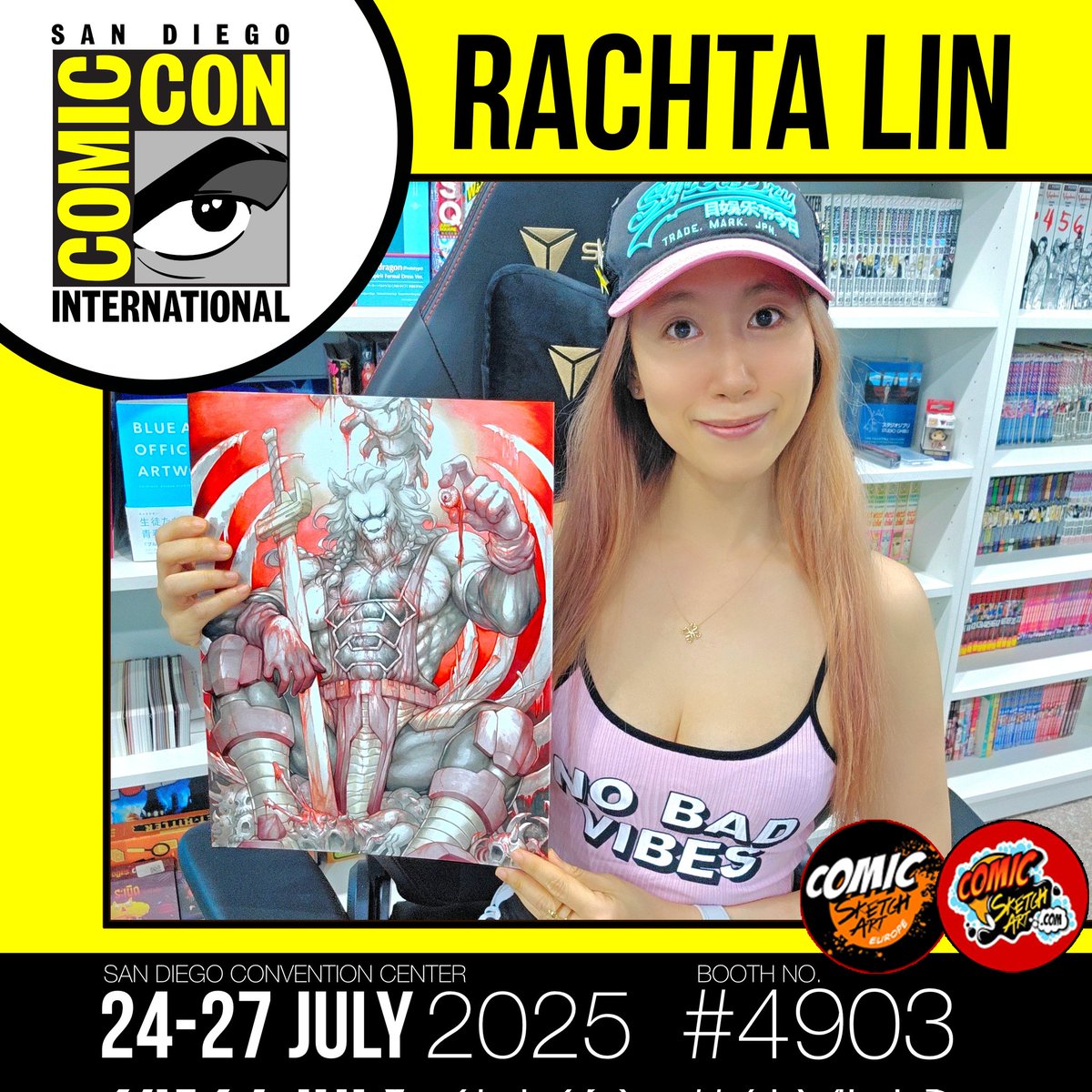rachta_lin's tweet image. What I will be bringing down to #SDCC2025 @Comic_Con 🥰💛🔥 Yay! I'll be at booth 4901-4903 with the great and many talented folks of @ComicSketchArt ❤️. I've got exclusive covers, art prints, TCG sleeves and other art merchs. I've also brought a selection of Original Art with…