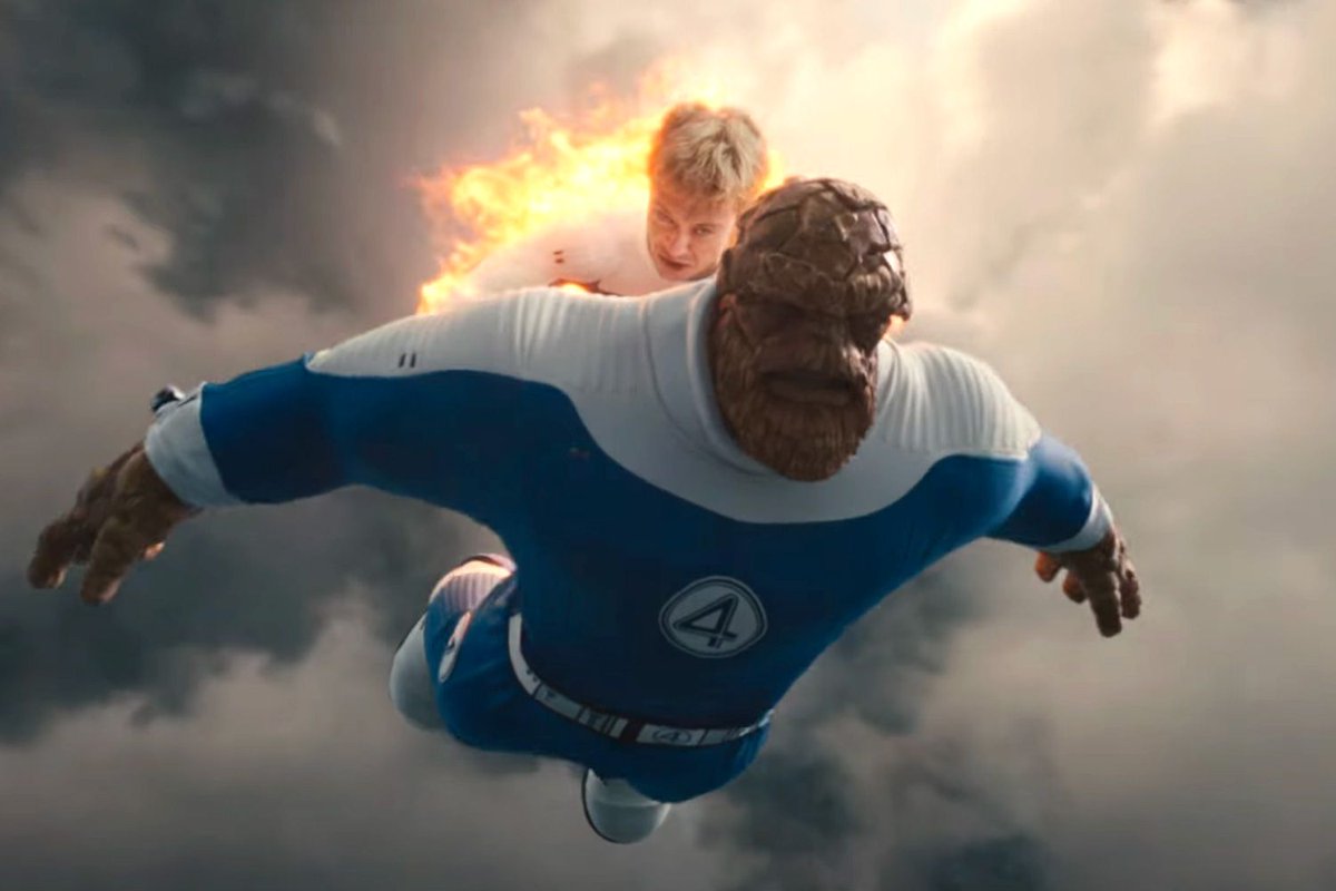 JuniorFett's tweet image. #TheFantasticFour has some of the most breathtaking sequences I've ever seen in a Marvel film. The SFX are a sight to behold. Matt Shakman crafts a beautiful love letter to Jack Kirby. Pascal and Kirbys chemistry is electric, and I needed more Thing and Herbie.