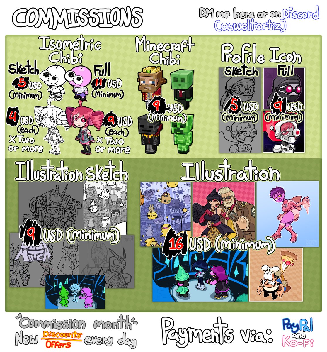 OsweltOrtiz's tweet image. 50% OFF DISCOUNT TO ALL COMMISSIONS TO ONLY 6 SLOTS!
DM me here or on discord (osweltortiz) to know more! I can draw almost anything, ocs, nsfw, sfw, furries, mechs, vtubers, youtube thumbnails, you can even hire me to draw game related stuff (like mod stuff) etc