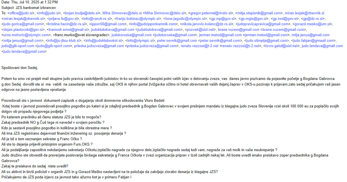 pers_luka's tweet photo. Gabrovec, Kocijančič in kompanija – kdo je vse vedel? Kdo je imel korist? To ni več samo športna zgodba. Zakaj sedanje vodstvo JZS ne odgovori na preprosto vprašanje, kdo je bil na JZS v preteklosti odgovoren, da si je Gabrovec izplačal vsaj 50 tisoč EUR.
#Efekt #JZS #protonlok https://t.co/y5X5MomgVh