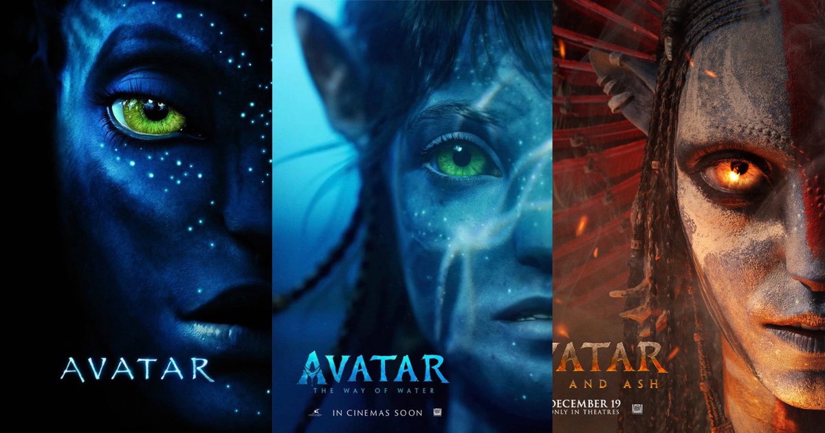 Avatar Franchise Ke Teeno Filmo Ka Pehla Poster.

#Avatar
#AvatarTheWayOfWater 
#AvatarFireAndAsh 

#FireAndAsh Ka Poster Pichli Dono Filmo Ke Poster Se Kaafi Aalag Hai 

Aisa Lag Raha Hai Ki Ye Film Kafi Zyada Intense Hogi.