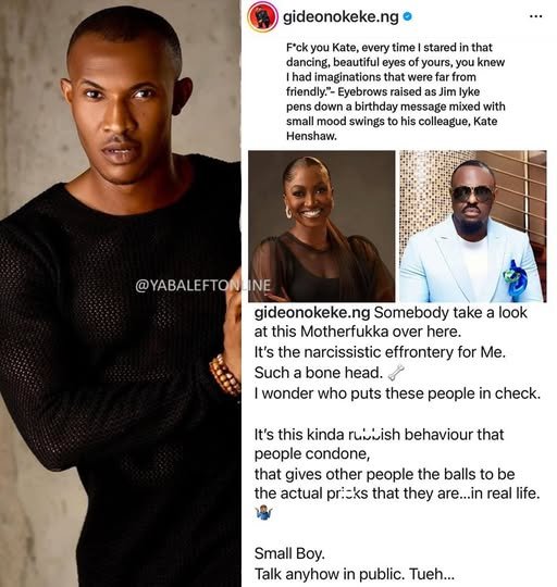 DailySpillNaija's tweet image. "It's the narcissistic effrontery for me,"
~ Actor Gideon Okeke berates Jim Iyke over his controversial birthday message to Kate Henshaw.
Check second slide for the controversial message from Jim Iyke