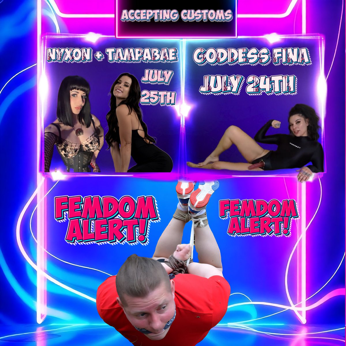 Happy Heartfella ππ€ (@heartfellah) on Twitter photo ACCEPTING CUSTOMS!
Your favorite #GuyToTie is gonna be with some pretty tough #Femdom pros this week! <a href="/TheRealNyxon/">Mistress Nyxon</a> <a href="/Tampa___Bae/">TampaBae</a> <a href="/GoddessFina_/">ππ¨ππππ¬π¬ π
π’π§πβ¨οΈFETISHCON 2025!</a> would be delighted to make a few more fantasies come true for the right price! EMAIL IN BIO! π¨π€
#malebondage #bondagecustoms
#fetish ACCEPTING CUSTOMS!
Your favorite #GuyToTie is gonna be with some pretty tough #Femdom pros this week! <a href="/TheRealNyxon/">Mistress Nyxon</a> <a href="/Tampa___Bae/">TampaBae</a> <a href="/GoddessFina_/">ππ¨ππππ¬π¬ π
π’π§πβ¨οΈFETISHCON 2025!</a> would be delighted to make a few more fantasies come true for the right price! EMAIL IN BIO! π¨π€
#malebondage #bondagecustoms
#fetish