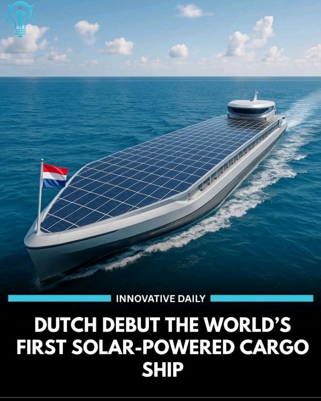 🚢🌞 Breakthrough! The Netherlands launches world's 1st solar-powered cargo ship, paving way for sustainable maritime transport! 🌟💚 #ClimateAction #RenewableEnergy #Sustainability <a href="/endelstamberg/">Endel Stamberg #FightFor1Point5</a> <a href="/judithcallagha9/">judith callaghan 🌱🌱🌱</a> <a href="/rhosking252/">Robert Redmayne Hosking 🔥🌍🔥</a>