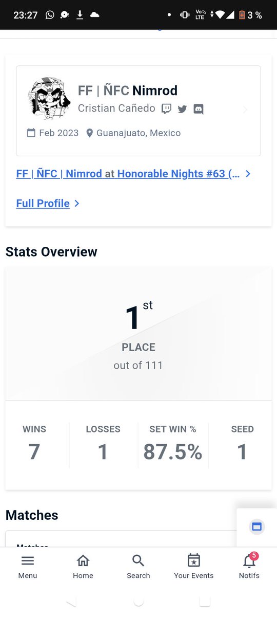 Gane el honorable nigthts consiguiendo muy buenas wins y haciendo una gran run shoutouts a <a href="/Vokex/">vokex</a> por siempre hostear tan buenos torneos y estar apoyando mi run 
Ggs