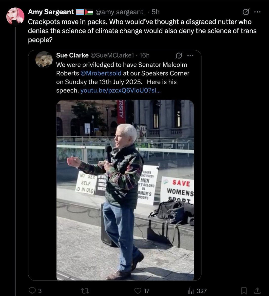 SueMClarke1's tweet image. Just wow. The biggest science denier out there? Aden, a man who genuinely thinks he’s a woman 😂😂 You should see the real-life version, filters working overtime on that one. As Malcolm said, we’ve already won. Bipartisanship? Aden thinks that’s a gender identity.