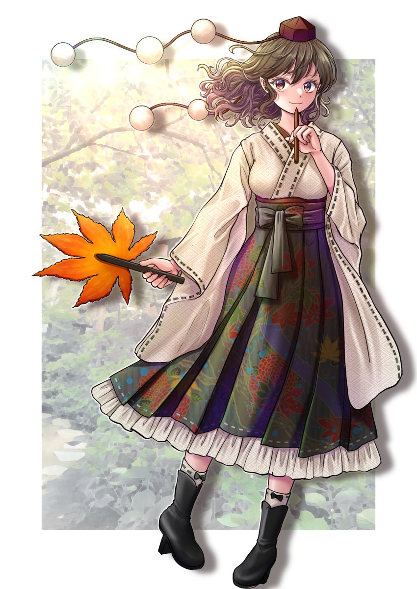 Kyabemother's tweet image. 天空璋あやや和服アレンジです
射命丸さんを描くと秋の雰囲気になってしまいます🍁
#7月23日は射命丸文の日
#東方Projectᅠᅠᅠᅠ
#射命丸文