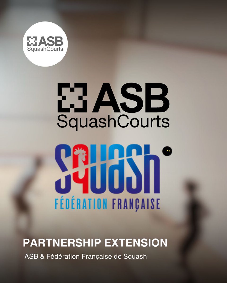 asbsquash's tweet photo. 🇫🇷 ASB Squash & FF Squash renew their partnership until 2027!
Six new courts are coming to FF Squash’s new Paris HQ, alongside renovation and growth programs across France. Proud to continue supporting the development of French squash. 🎉
#ASBSquash #FFSquash #SquashFrance https://t.co/C382w1cwh7