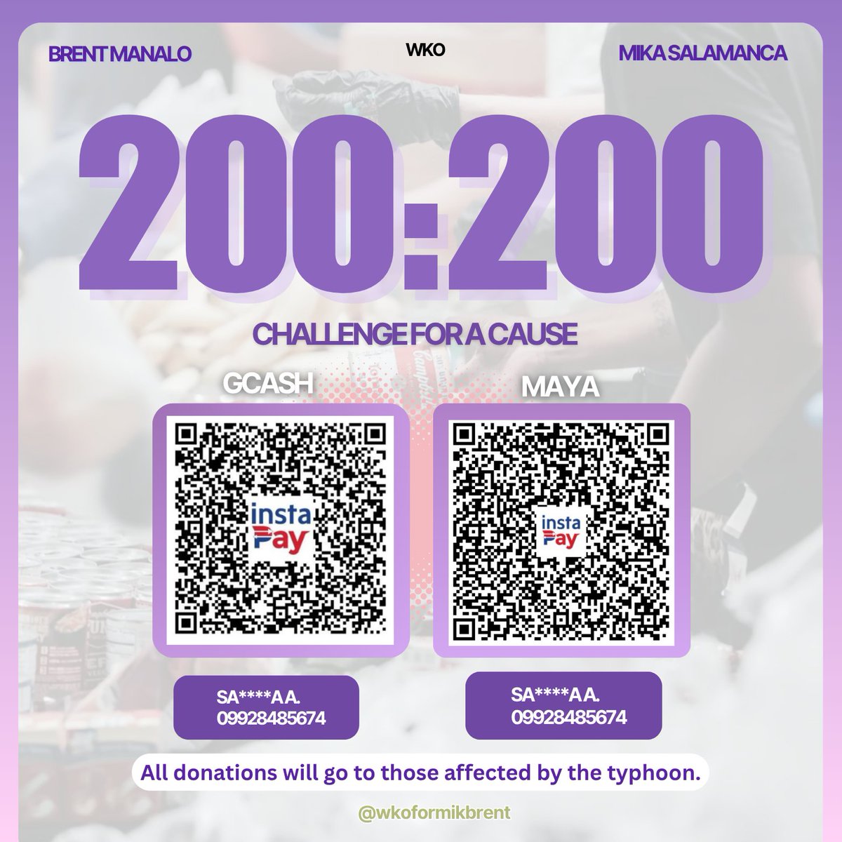 wkoformikbrent's tweet image. Good afternoon, Menties! 💜
We’re called to turn our support into action — this time, for our kababayans affected by Typhoon #Crising and the intensified Habagat (southwest monsoon).
In light of the recent typhoon, we are reaching out to kind-hearted individuals who are…