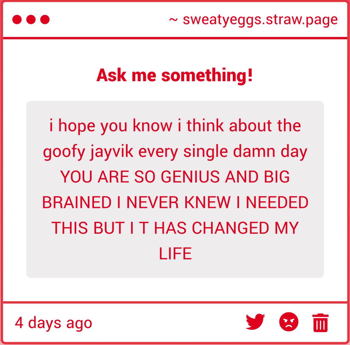 sweaty_eggs's tweet image. OAPDJFSOPSIDJF TY I DIDNT THINK THEY WOULD BE SO IMPACTFUL FOR SOME OF YOU 🙏💖