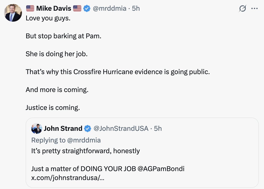 emptywheel's tweet image. The wails of "Stop talking about Jeffrey Epstein" are joined with wails of "Stop holding Pam Bondi accountable for her propaganda."