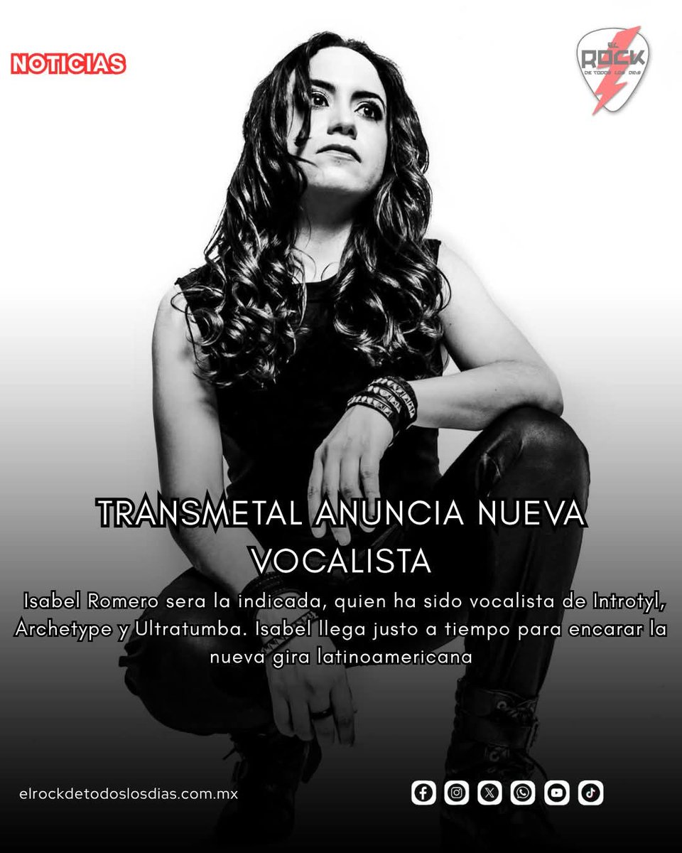 #News
Transmetal  tiene nueva vocalista! 🔥🔥🔥

Después de anunciar la salida de Sergio Burgos el pasado 19 de julio, los rumores sobre el regreso de Alberto Pimentel se encendieron entre los fans... Pero 
👉 Isabel Romero será la nueva voz