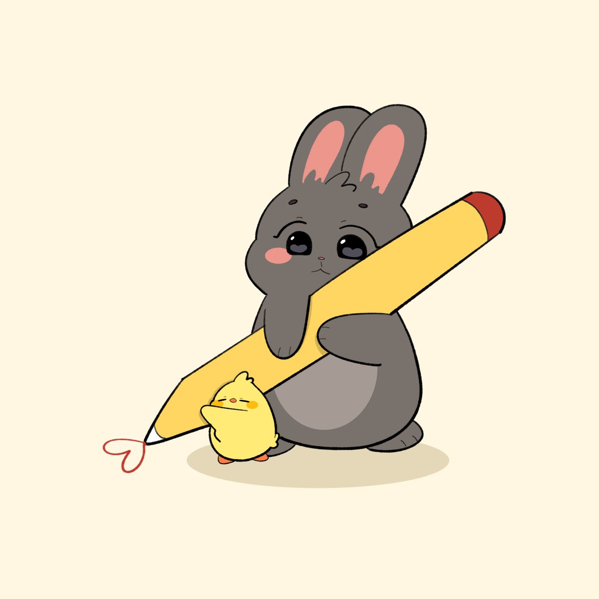 NukoDoodles's tweet photo. Spreading lots of love - 🐰🐥 https://t.co/VjLTXdflsQ