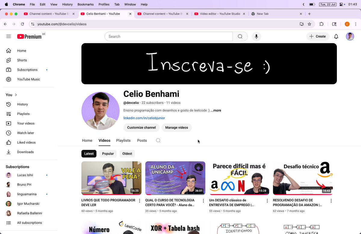 cxliobj's tweet image. bom dia, voltei com o canal
vai ter muito leetcode e iOS, vou voltar a gravar vídeo logo (essa semana sai sem falta)