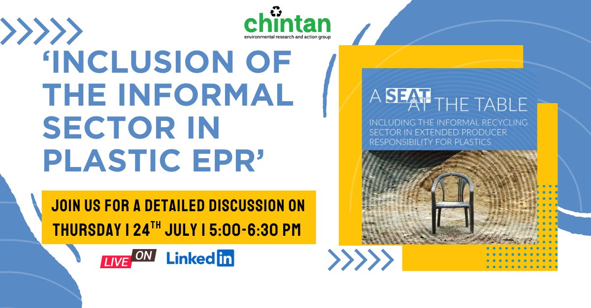 ChintanIndia's tweet image. The Informal Sector deserves more than a backseat in the plastic value chain—it deserves A Seat At The Table.
Read more in this blog authored our colleague, Apoorva Agrawal, Manager, Strategic Alliance.
Blog link - linkedin.com/pulse/seat-tab…
Join us as we discuss “A Seat at the…