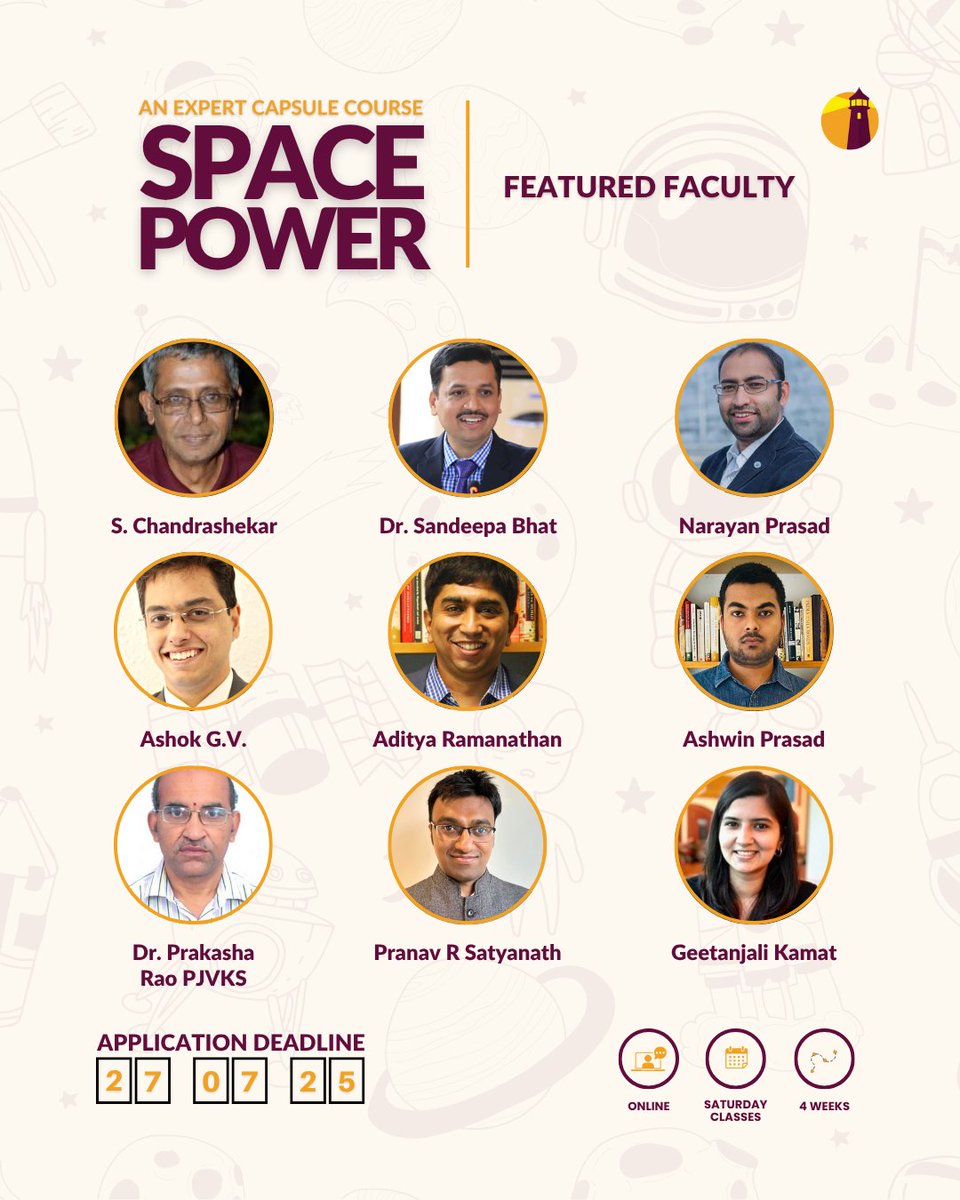 ‘Space Power: Advancing India’s Interests in the Orbits and Beyond’ – Launch into our 4-week expert capsule course starting August 2. Discover how space is becoming the battleground for strategy, commerce, and global power — and why India can’t afford to sit it out.

Get taught