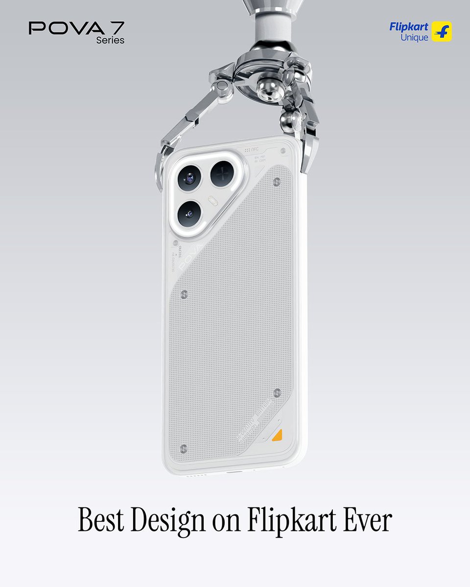 Making tech beautiful again.

Check out POVA 7 Series on Flipkart. Rated 4.7 out of 5 for design!

Shop now ➡️ knw.one/Pova7

#POVA | #POVA7Series