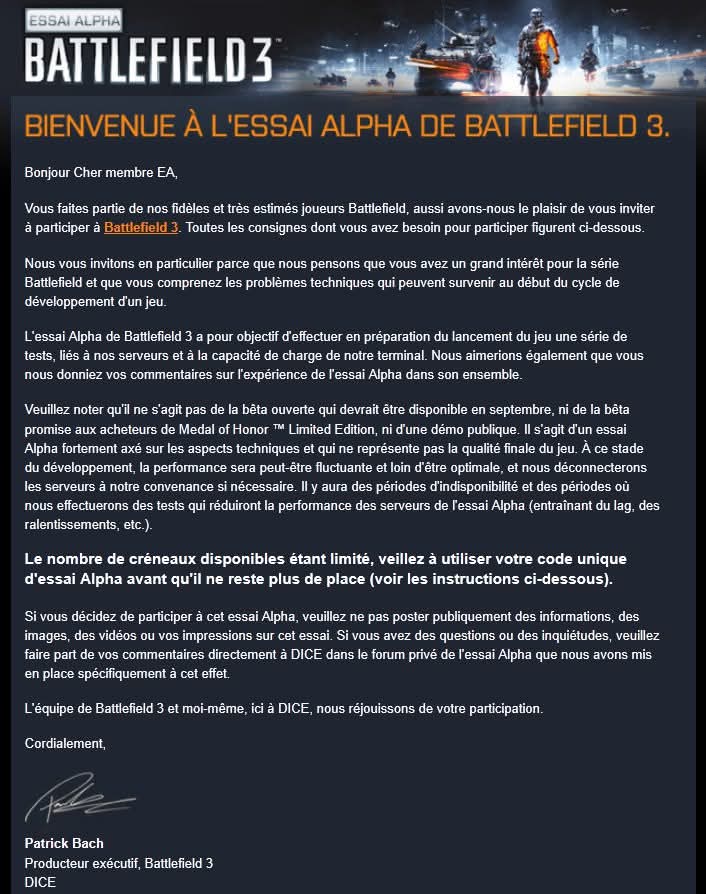C'était il y a 14 ans !

L'alpha de #Battlefield3 était déployeé sur PC avec la carte Opération Metro !