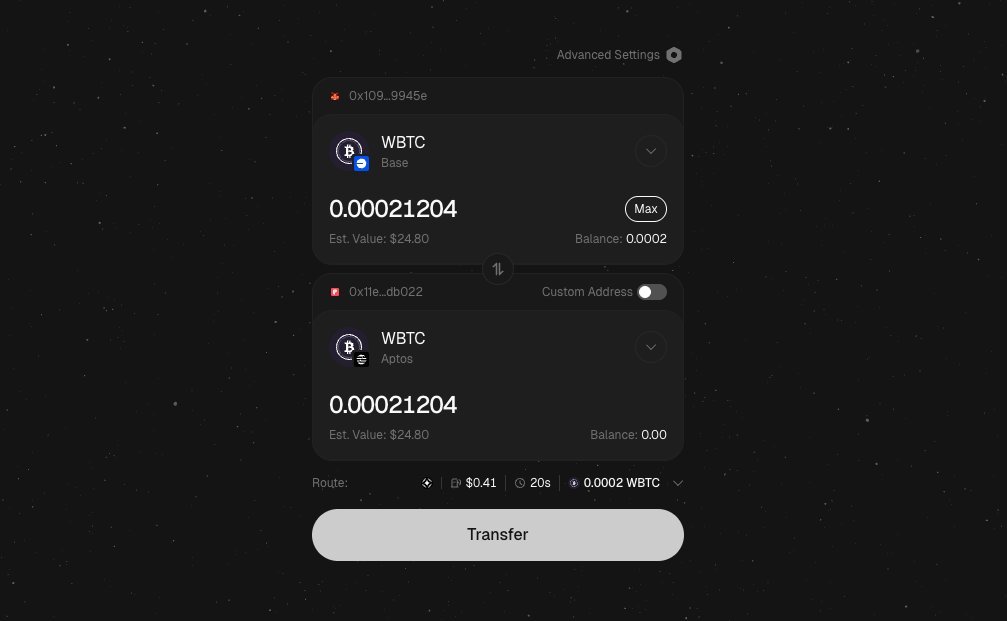 <a href="/Aptos/">Aptos</a> 上的 BTCFi 潮流正在起势，价值分布在：

Echo 的 aBTC：2522 枚（≈ 2.94 亿美元）
Stacks 的 SBTC：799 枚（≈ 9300 万美元）
OKX 的 xBTC：438 枚（≈ 5100 万美元）

🔥今天，TVL 超 150 亿美元、全链最主流的 BTC 锚定资产 —— WBTC，正式登陆 Aptos

凭借 Aptos 的高性能底层 + 完善的