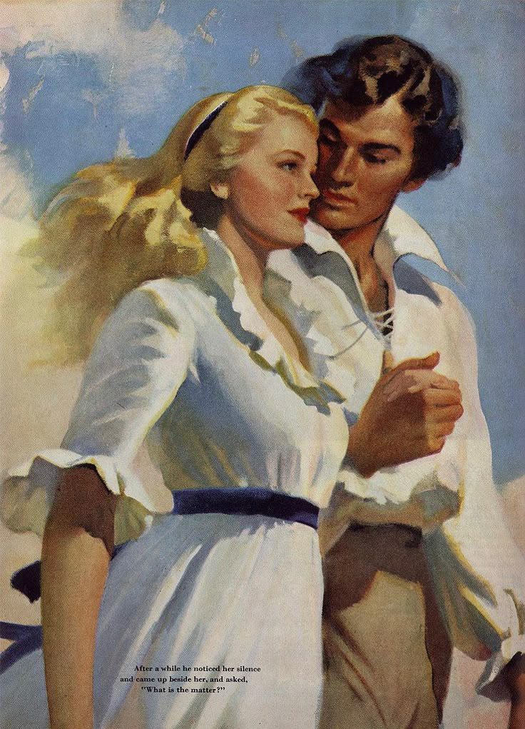 vintageillustra's tweet image. Andrew Loomis - "The Ring," Ladies' Home Journal (1950)